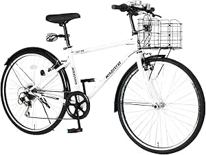 [直接手渡し条件]ホワイト自転車 26インチ 6段変速 前カゴ付き 直接手渡し条件]ホワイト自転車 26インチ 6段変速 前カゴ付き 【公式通販】